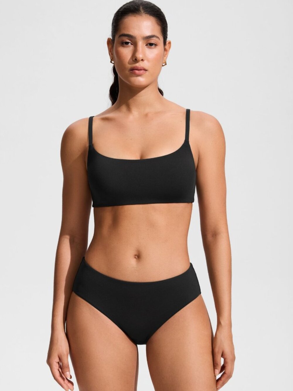 Scoop Neck Adjustable Strap Bikini Top